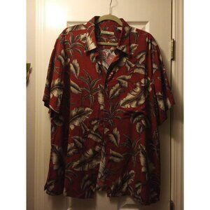 Batik Bay Men's Red Palm Tropical Hawaiin Shirt Beach Vacation XL Pocket Rayon